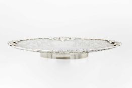 A modern silver oval fruit dish by Cooper Brothers & Sons.