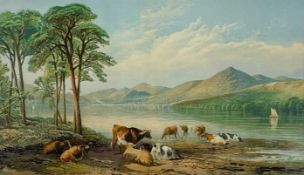 Cornelius PEARSON & Thomas Francis WAINEWRIGHT(XIX) Recumbent cattle by a river