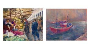 Michael STONE (1922, Portscatho Art Society) Two pastel studies