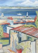 Colin Trevor JOHNSON (1942) Overlooking Smeaton's Pier, St Ives