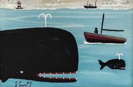 Stephen CAMPS aka Scamps (Cornish Naïve School, 1957) Big Whale, Little Whale