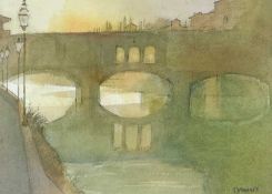 Ken SYMONDS (1927-2010) Ponte Vecchio, Evening Light