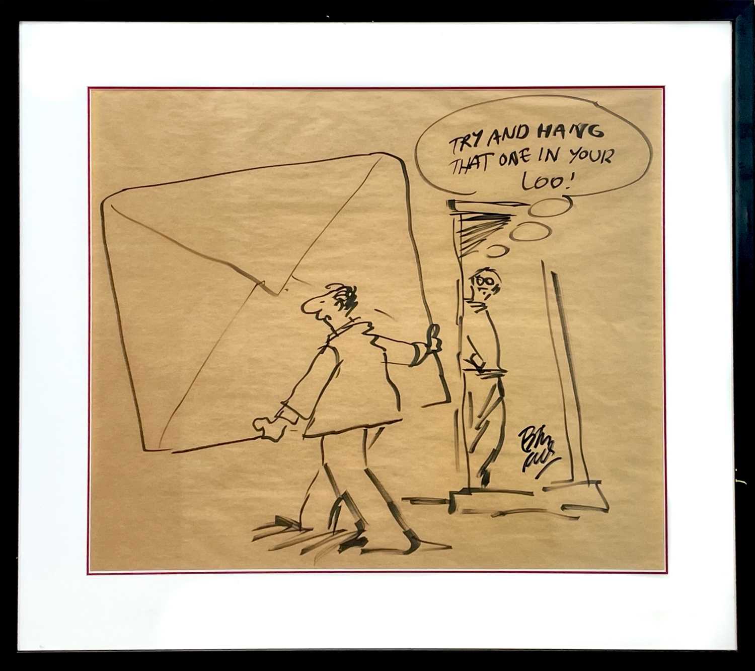 'Try And Hang That One In Your Loo' An original indistinctly-signed cartoon - Image 2 of 3