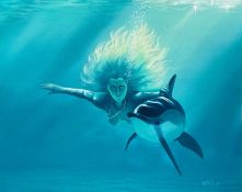 Keith ENGLISH (1935-2016) Dolphin and Mermaid