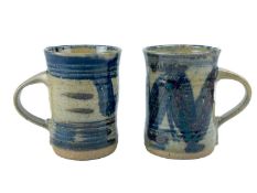 Andrew MARSHALL (1952) Two studio pottery cups with abstract decoration