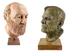 Two studio pottery busts In the style of Alec Wiles