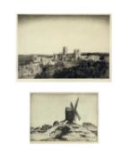 Ian STRANG (1886-1952) Buildings and Windmill