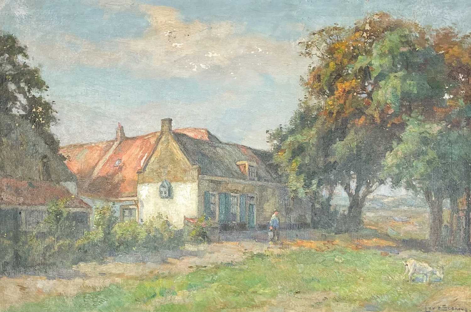 Louis SOONIUS (1883-1956) Rural cottage and landscape view