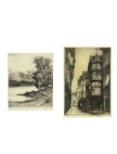 John FULLWOOD (1854-1931) Loch Achway etching and one other by a different hand