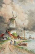 Louis VAN STAATEN, aka Hermanus II KOEKKOEK(1836-1909) Windmills and boats