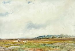 Claude HAYES (1852-1922) Feeding Sheep, near Symington, South Ayrshire