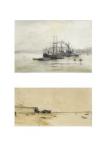 Manner of William Lionel WYLLIE (1851-1931) 'Gosport' and 'Thames'