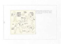 The Beatles; annotated production drawing for the cartoon series.