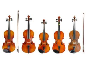 Five violins.
