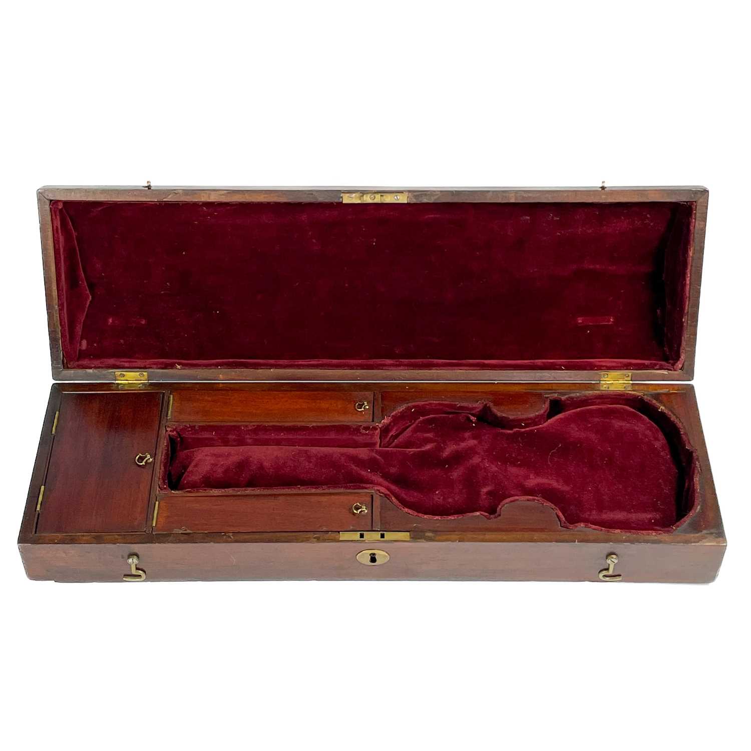 An early to mid 19th century mahogany violin case. - Image 3 of 4