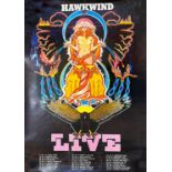 Hawkwind promotional tour poster, 1986.