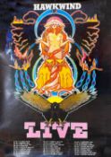 Hawkwind promotional tour poster, 1986.