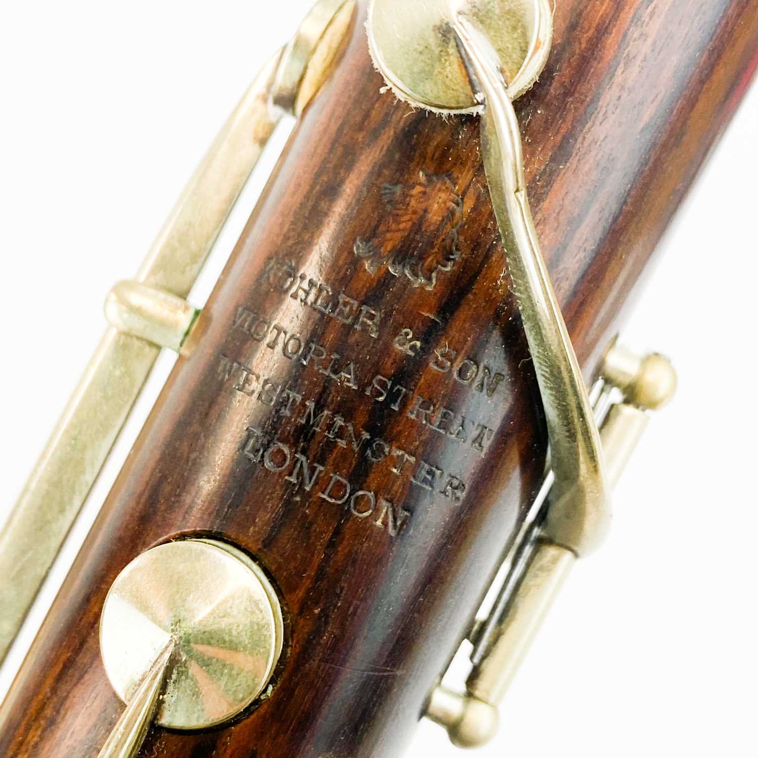 A late 19th century 'Kohler & Son' rosewood clarinet. - Image 2 of 5