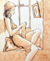Bernard DUFOUR (1922-2016)  Girl at the window