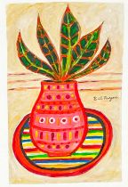 Bill PAYNE (XX-XXI) Vase With Leaves, St Ives