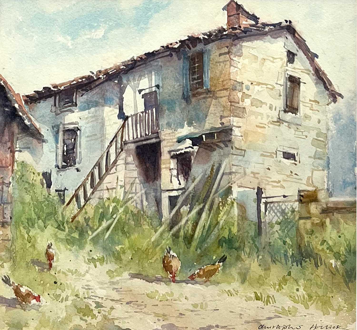 Chris HOLLICK (1946) Old Buildings, South West France and First Snow, Dorset Cottage Fulworth - Image 2 of 7