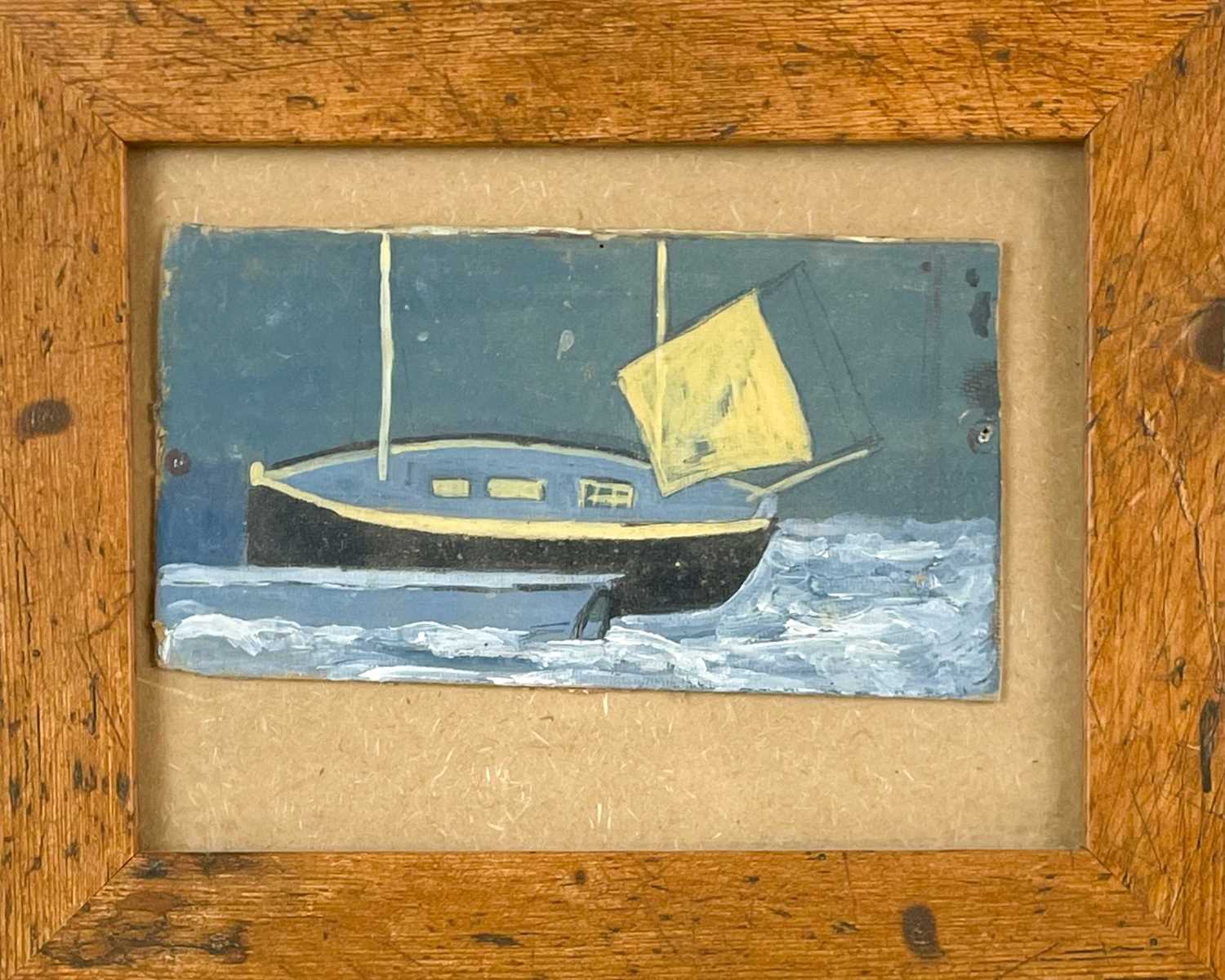 Manner of Alfred WALLIS Two naive oils on card - Image 2 of 5