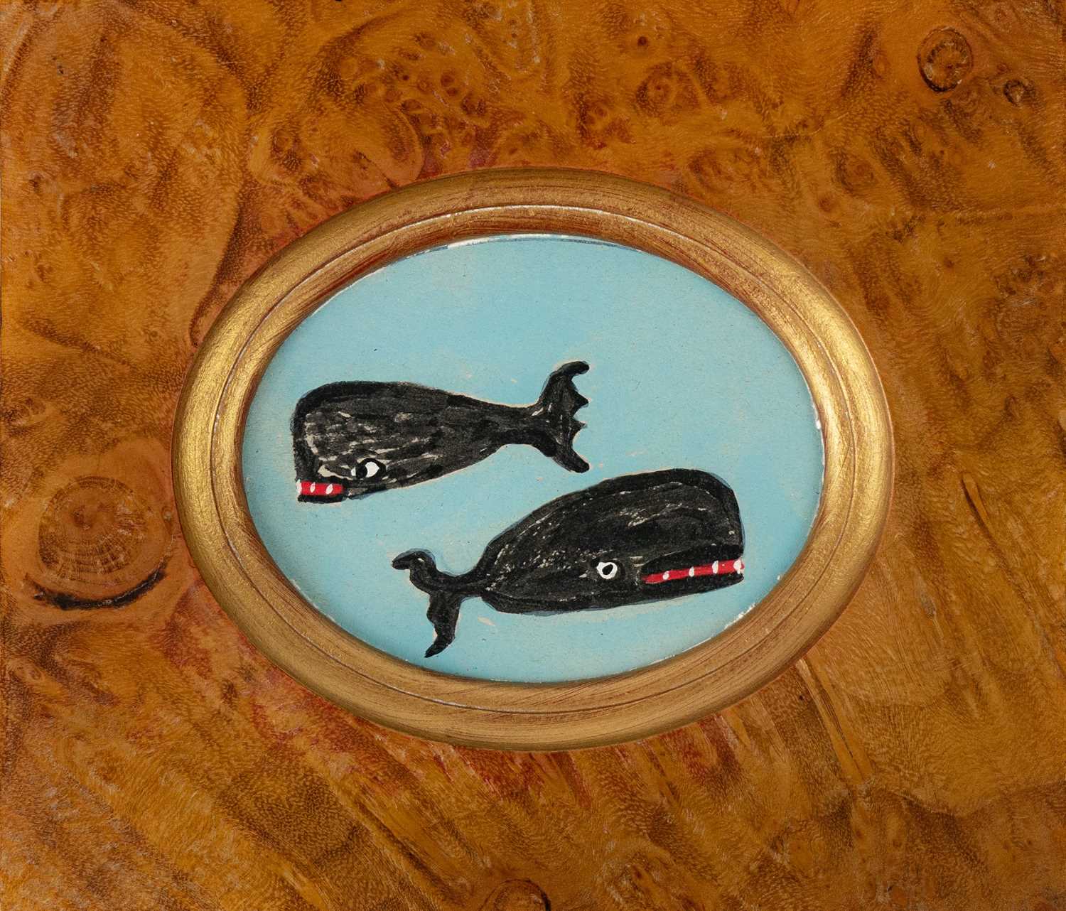 Stephen CAMPS aka Scamps (Cornish Naïve School, 1957) Two Whales Through The Porthole Window - Image 2 of 3