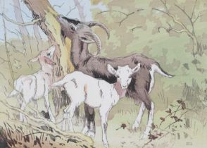 Allen William SEABY (1867-1953) Goat with Two Kids