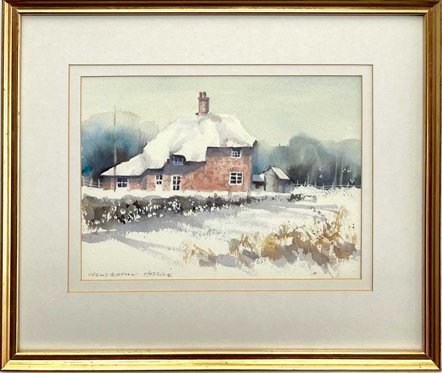 Chris HOLLICK (1946) Old Buildings, South West France and First Snow, Dorset Cottage Fulworth - Image 6 of 7