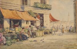 Joseph William MILLIKEN (1865-1945) Flower Market, Venice