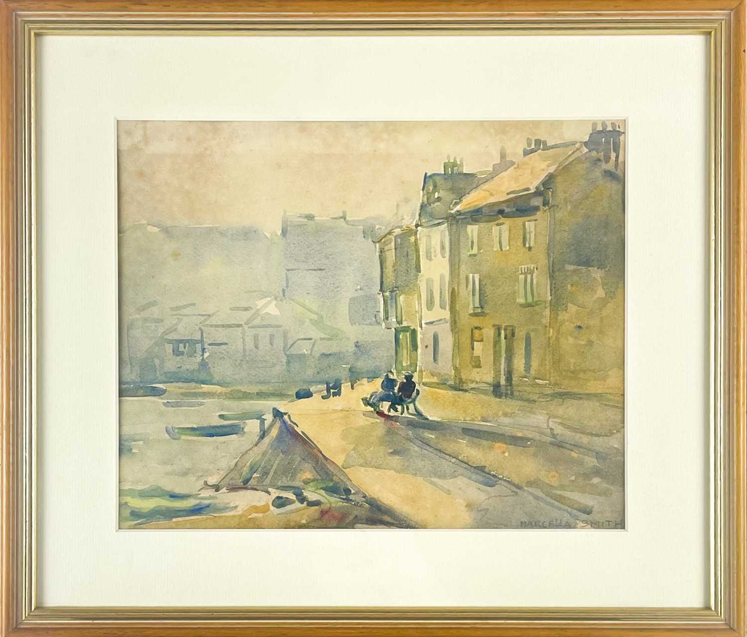 Marcella SMITH R.I (1887-1963) St Ives, overlooking Harbour Beach - Image 2 of 3