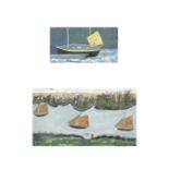 Manner of Alfred WALLIS Two naive oils on card