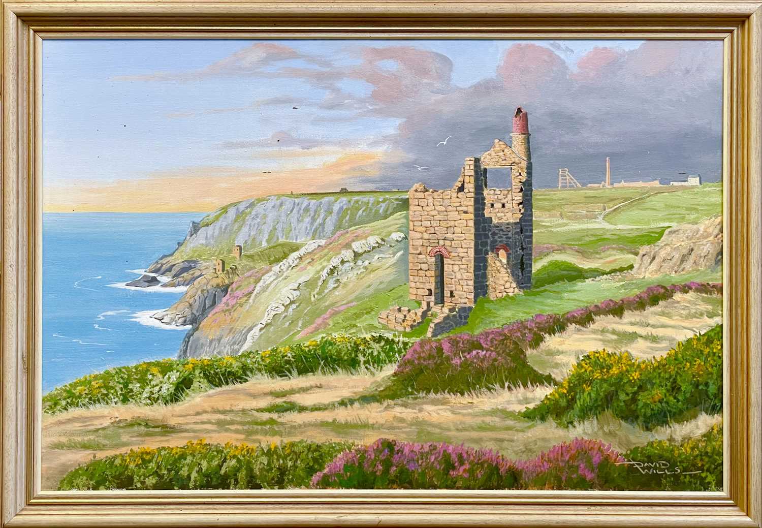 David WILLS (XX-XXI) Evening Light on Botallack Cliffs - Image 2 of 3