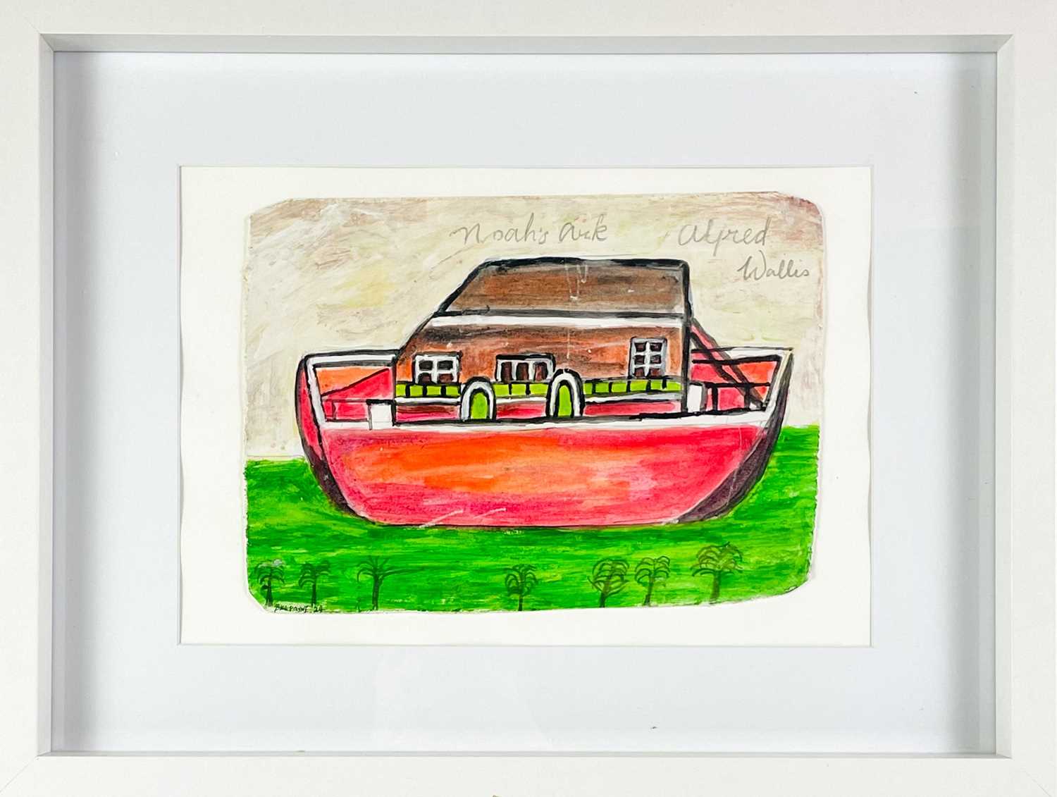 Bill PAYNE (XX-XXI) Noah's Ark - Homage To Alfred Wallis - Image 2 of 3