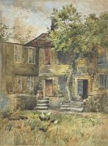 John Gutteridge SYKES (1866-1941) Poultry before a stone-built house