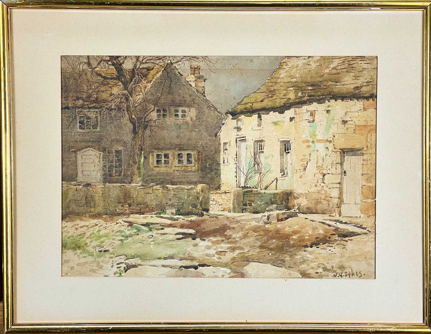 John Gutteridge SYKES (1866-1941) Stone-built properties - Image 2 of 3