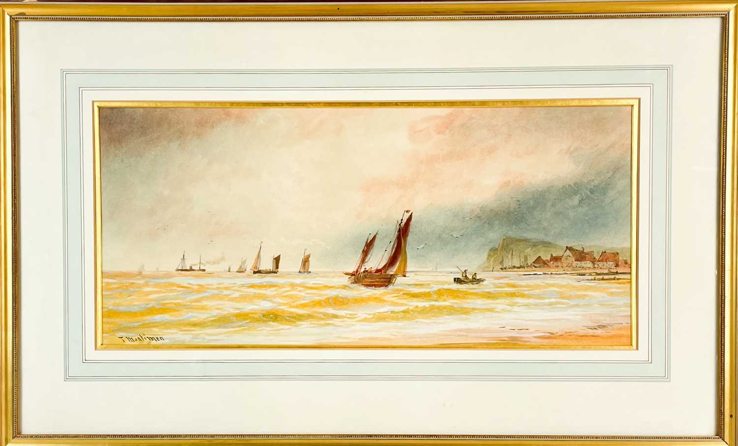 Thomas MORTIMER (act.1880-1920) Fishing Boats Returning With Their Catch - Image 4 of 5