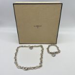 A silver links of London necklace and bracelet