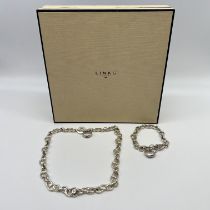 A silver links of London necklace and bracelet