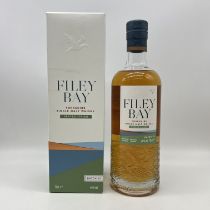 A bottle of Filey Bay Yorkshire single malt batch 1 whisky