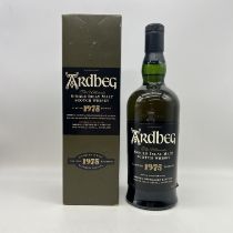 A bottle of Ardbeg 1975 limited edition whisky