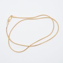 A 9ct yellow gold snake chain