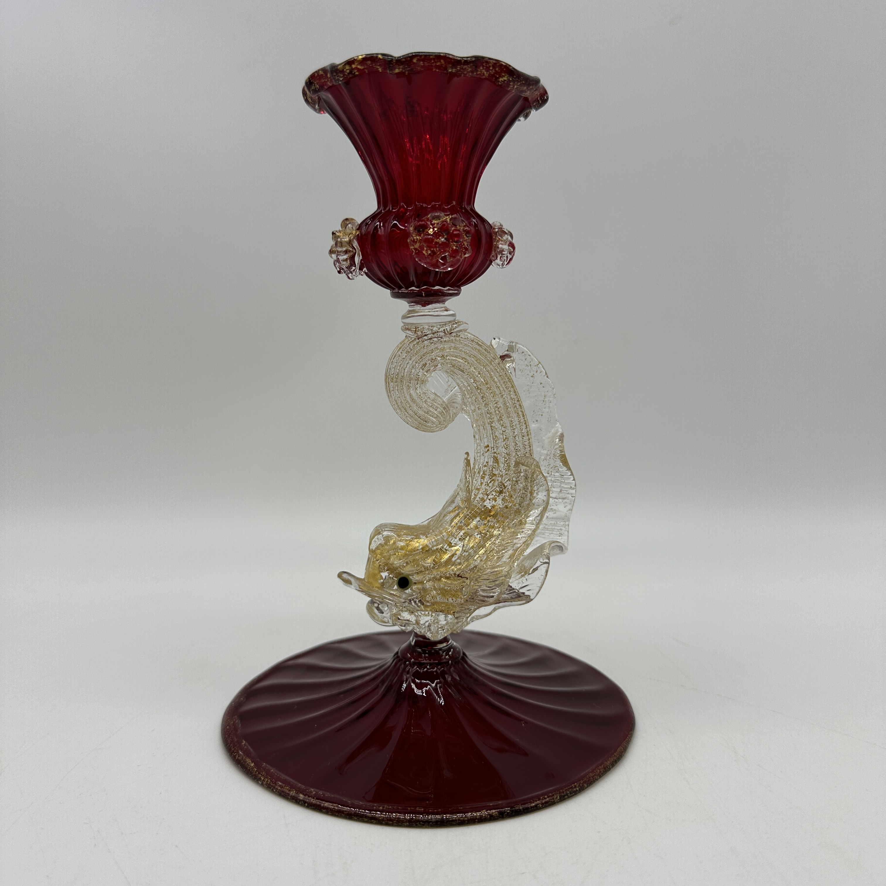 A murano glass Seguso candlestick