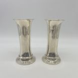 2x silver vases