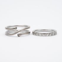 A pair of 18ct white gold Georg Jenson magic rings