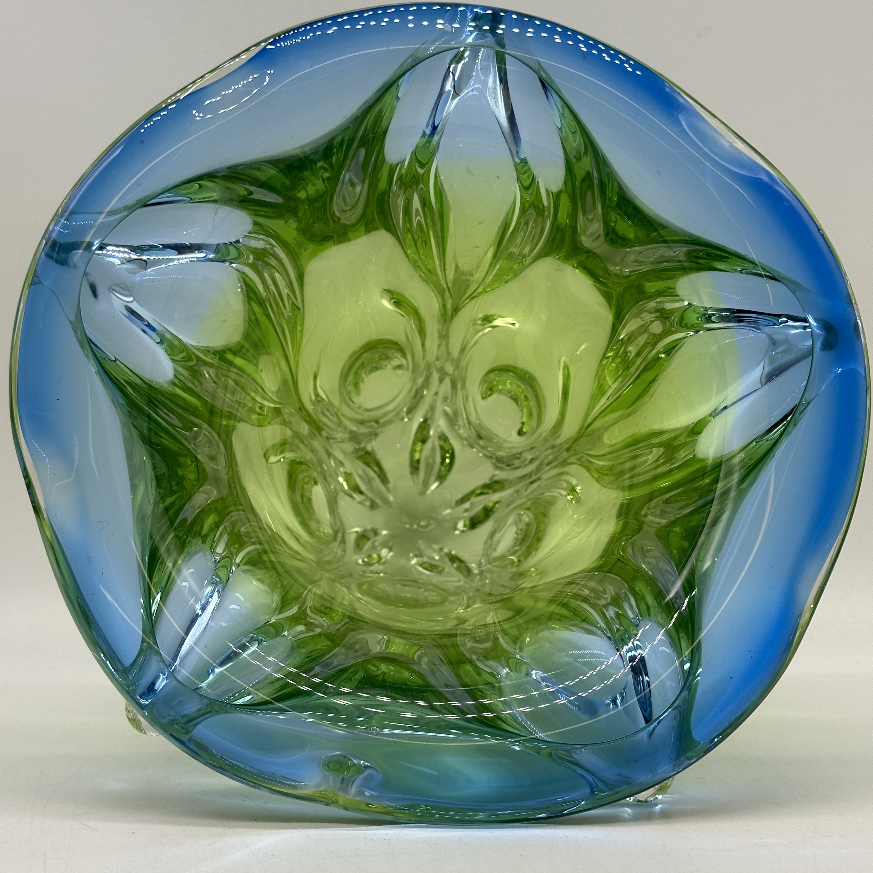 A Bohemian blue green glass vase by Josef Hospodka - Image 4 of 4