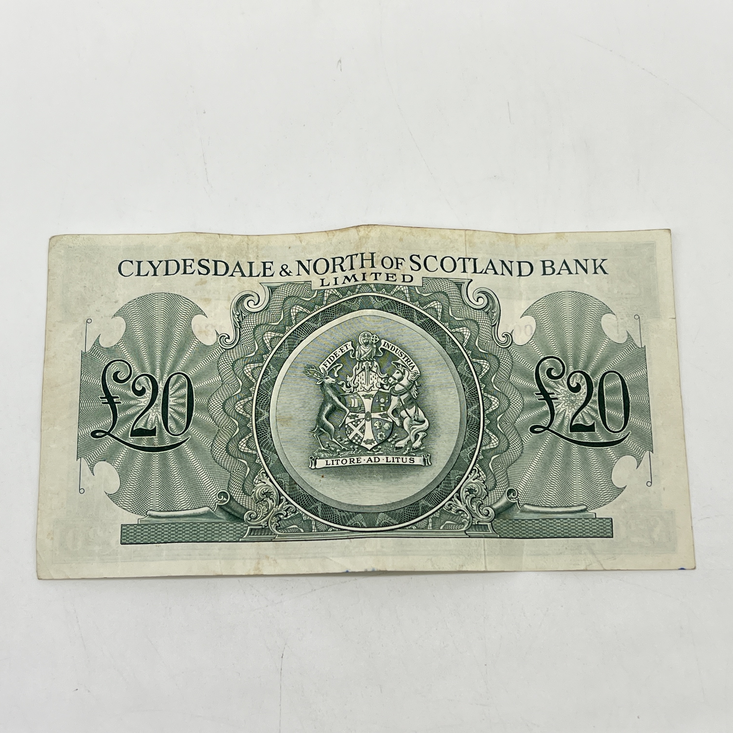 A Â£20 Clydesdale & North of Scotland bank note - Image 2 of 2