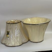 2x large silk handmade Goldcrest lamp shades for Moorcroft lamp