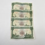 4x bank notes Clydesdale & North of Scotland