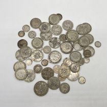 A large collection of silver coins 400 grams
